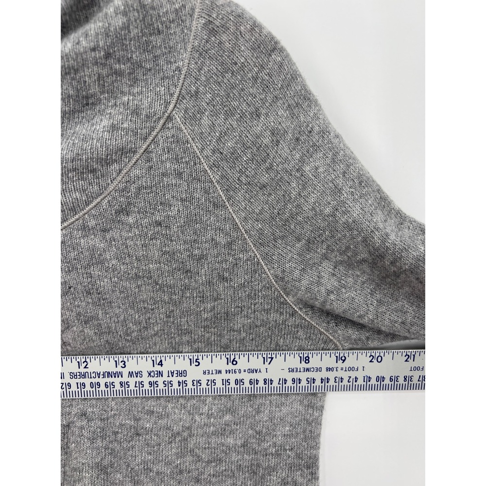 Theory Gray L Wool Cashmere Blend Tie Front Hoodie V-Neck Sweater Quiet Luxury - Picture 6 of 8